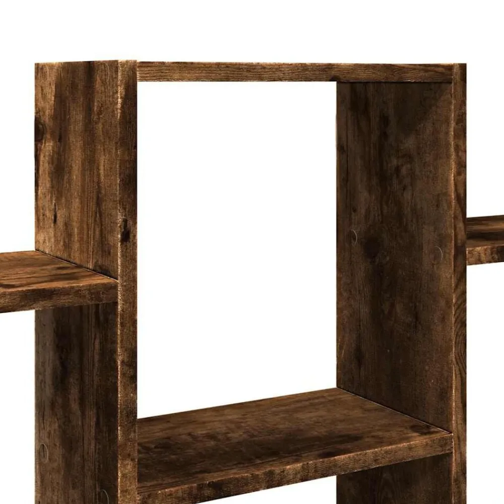 vidaXL Estantería de pared madera ingeniería 159x18x66cm Roble ahumado Outlet