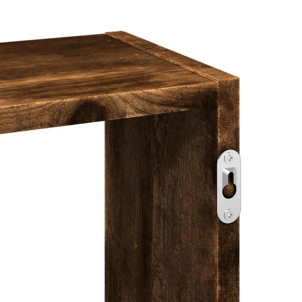 vidaXL Estantería de pared madera ingeniería 159x18x66cm Roble ahumado Outlet