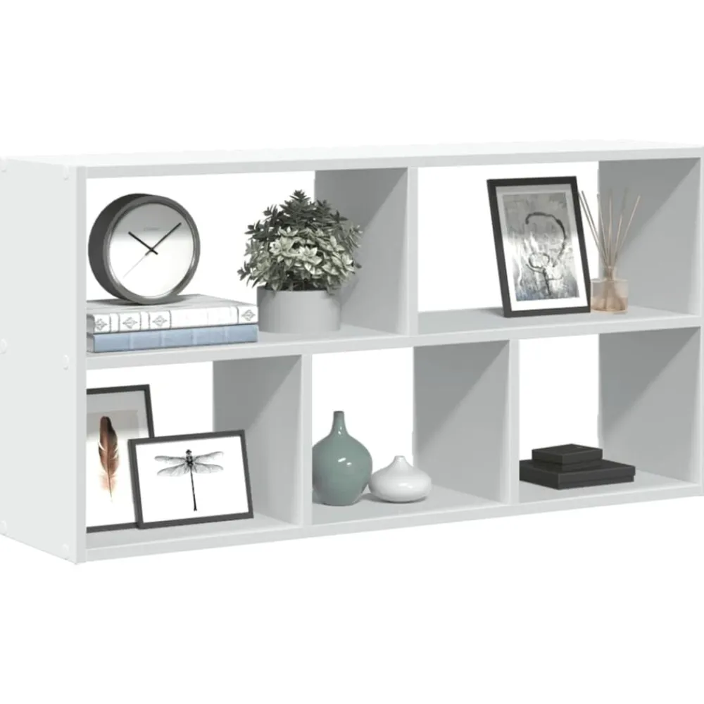 vidaXL Estantería de pared madera ingeniería blanca 100x25x50 cm Blanco Outlet