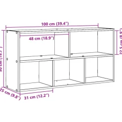 vidaXL Estantería de pared madera ingeniería blanca 100x25x50 cm Blanco Outlet