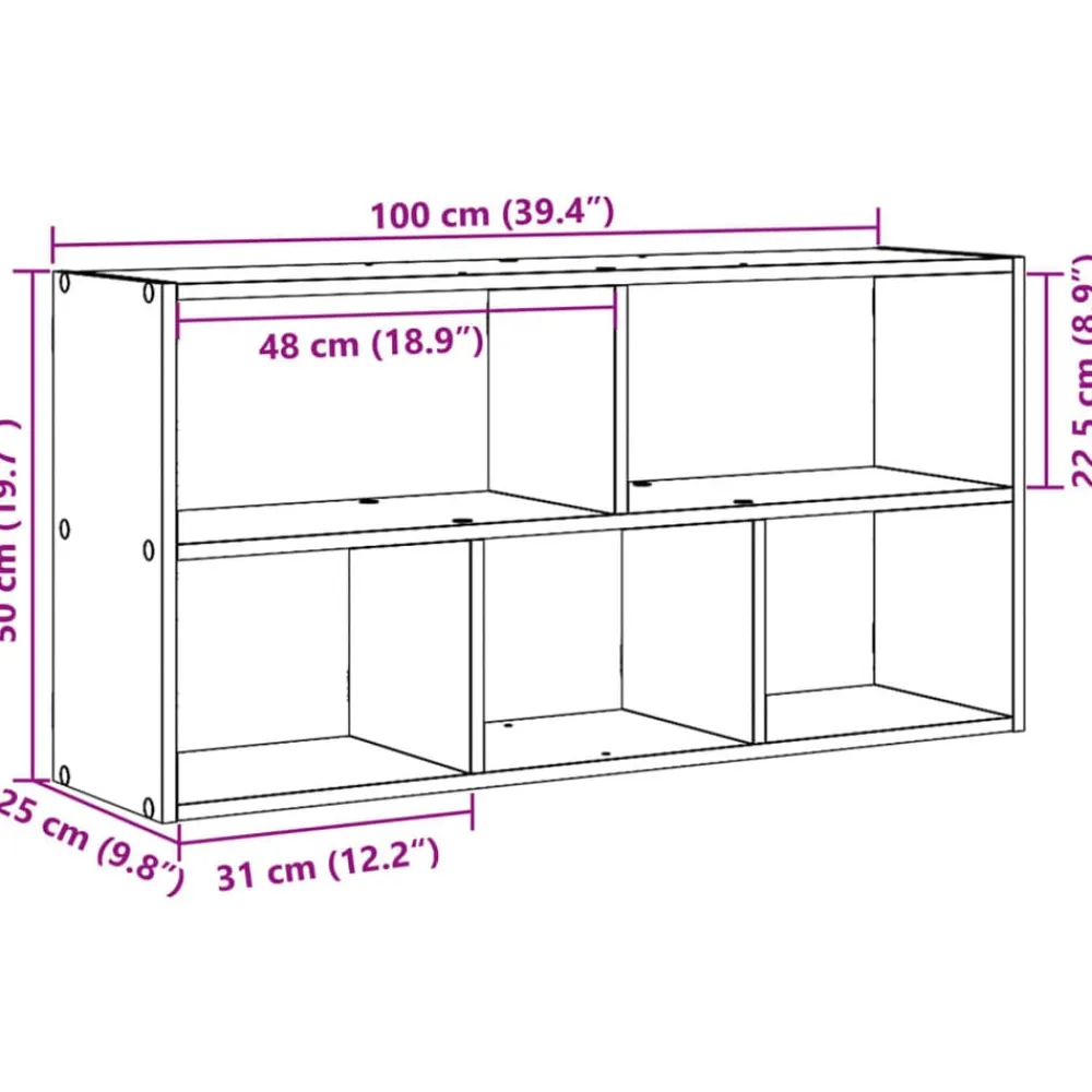 vidaXL Estantería de pared madera ingeniería blanca 100x25x50 cm Blanco Outlet