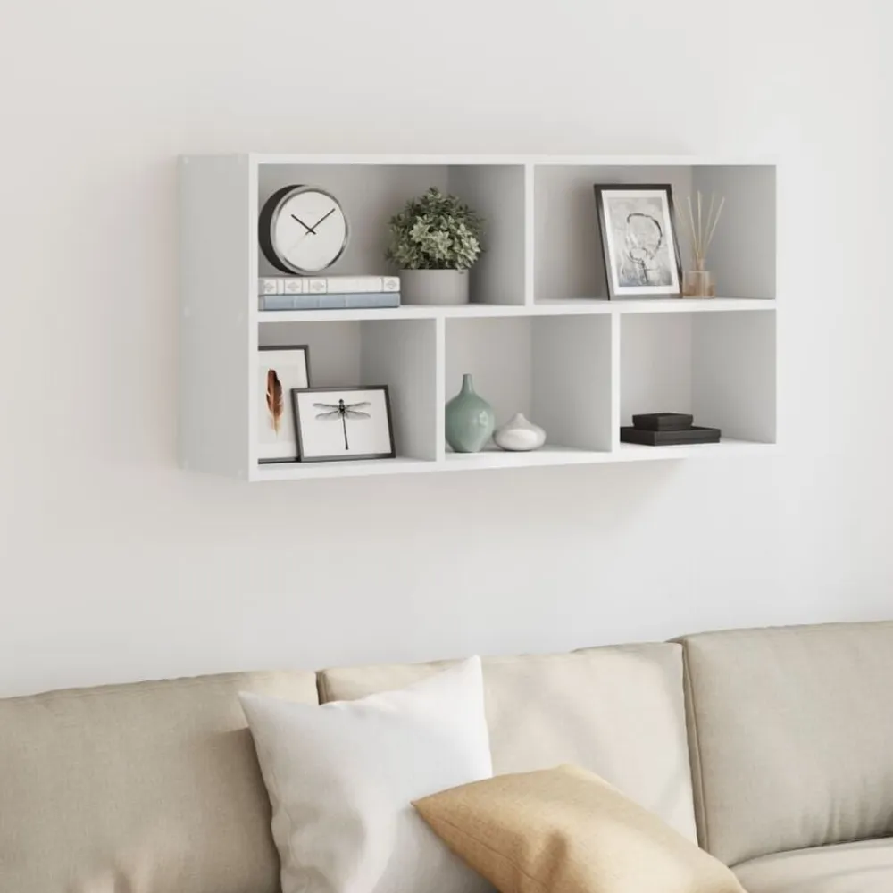 vidaXL Estantería de pared madera ingeniería blanca 100x25x50 cm Blanco Outlet