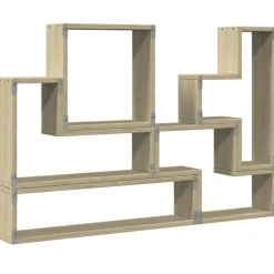vidaXL Estantería de pared madera ingeniería 96x12x64 cm Roble Sonoma New