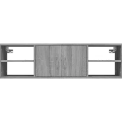 vidaXL Estanterías-Estantería de pared madera contrachapada gris 102x30x29 cm