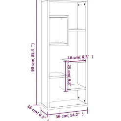 vidaXL Estantería de pared madera de ingeniería 36x16x90cm Gris sonoma Clearance