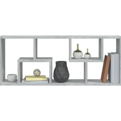 vidaXL Estantería de pared contrachapada gris hormigón 36x16x90 cm Gris hormig&oacute;n Outlet