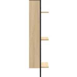 vidaXL Estantería de pared 3 niveles madera 30x25x100 cm Roble Sonoma Best