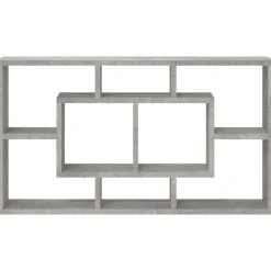 vidaXL Estantería de pared con 8 compartimentos gris hormigón Gris hormigón