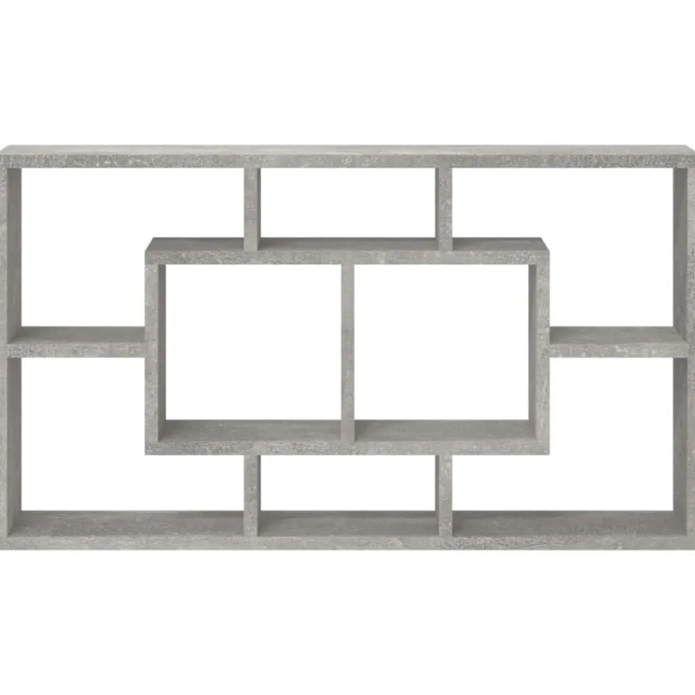 vidaXL Estantería de pared con 8 compartimentos gris hormigón Gris hormigón