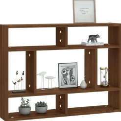 vidaXL Estantería de pared madera ingeniería roble marrón 75x16x55 cm Marr&oacute;n roble Discount