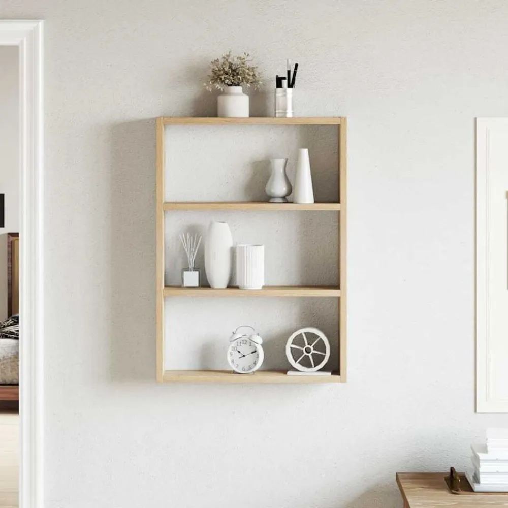 vidaXL Estantería de pared madera ingeniería 43x9x60 cm Roble Sonoma