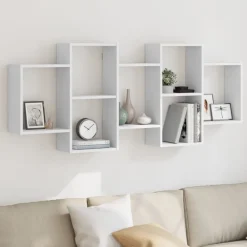 vidaXL Estantería de pared madera de ingeniería blanca 159x18x65 cm Blanco Sale