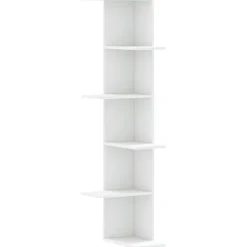 vidaXL Estantería de pared de esquina madera blanca 36,5x36,5x140 cm Blanco Clearance