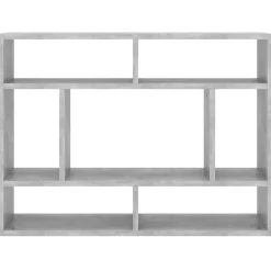 vidaXL Estanterías-Estantería de pared contrachapada gris hormigón 75x16x55 cm