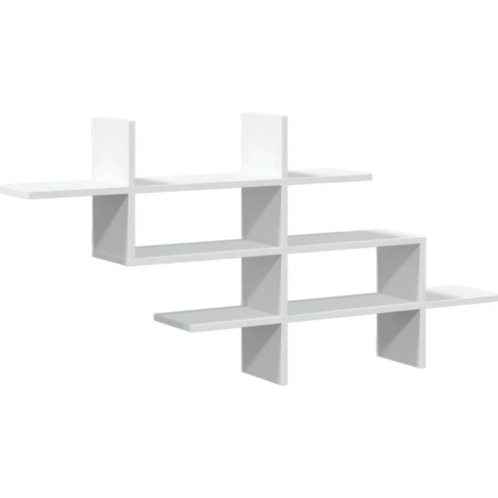 vidaXL Estanterías-Estantería de pared madera ingeniería blanca 124,5x18x60,5 cm