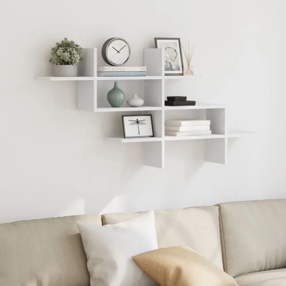 vidaXL Estanterías-Estantería de pared madera ingeniería blanca 124,5x18x60,5 cm