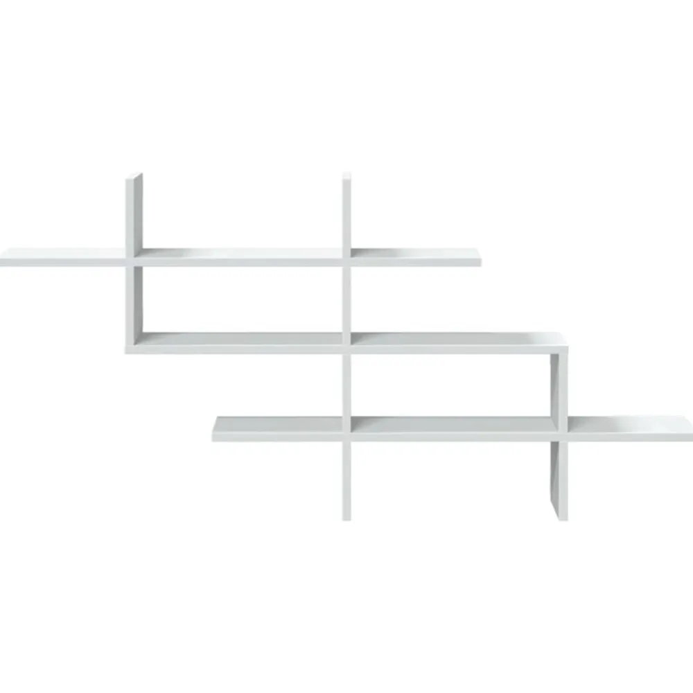 vidaXL Estanterías-Estantería de pared madera ingeniería blanca 124,5x18x60,5 cm