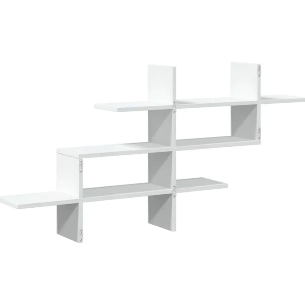 vidaXL Estanterías-Estantería de pared madera ingeniería blanca 124,5x18x60,5 cm