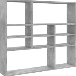 vidaXL Estantería de pared contrachapada gris hormigón 90x16x78 cm Gris hormig&oacute;n Hot