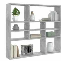 vidaXL Estantería de pared contrachapada gris hormigón 90x16x78 cm Gris hormig&oacute;n Hot