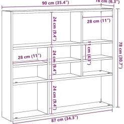 vidaXL Estantería de pared contrachapada gris hormigón 90x16x78 cm Gris hormig&oacute;n Hot