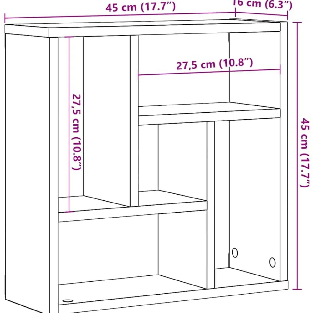 vidaXL Estantería de pared madera ingeniería envejecida 45x16x45 cm Madera antigua Sale