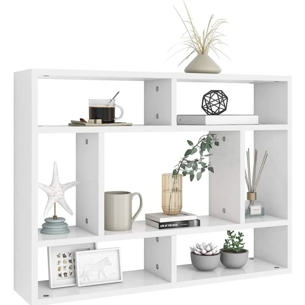 vidaXL Estantería de pared madera contrachapada 75x16x55 cm Blanco