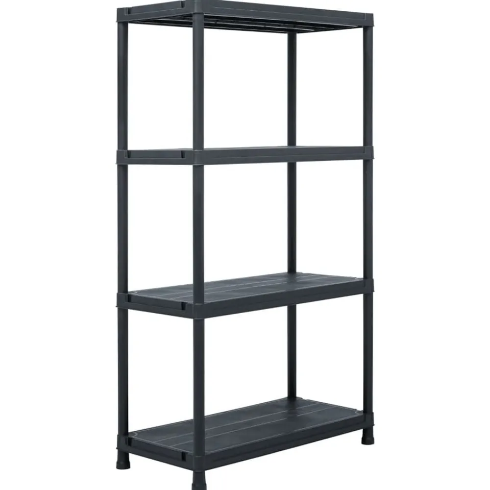 vidaXL Almacenamiento Industrial-Estantería de plástico 100 kg 60x30x138 cm negro