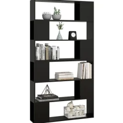 vidaXL Estantería divisor de espacios 100x24x188 cm Negro Outlet