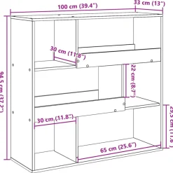 vidaXL Estanterías-Estantería divisor de espacios 100x33x94,5 cm