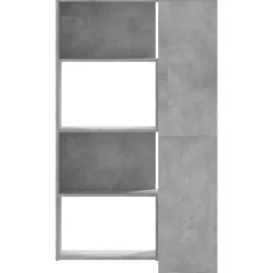 vidaXL Estanterías-Estantería esquina 4 niveles madera gris hormigón 85x85x140 cm