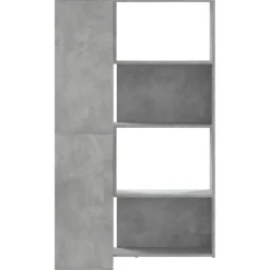 vidaXL Estanterías-Estantería esquina 4 niveles madera gris hormigón 85x85x140 cm