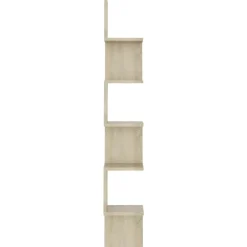 vidaXL Estanterías-Estantería esquina pared madera roble ahumado 20x20x127,5 cm