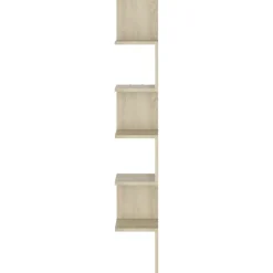 vidaXL Estanterías-Estantería esquina pared madera roble ahumado 20x20x127,5 cm