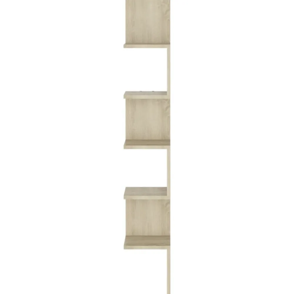vidaXL Estanterías-Estantería esquina pared madera roble ahumado 20x20x127,5 cm