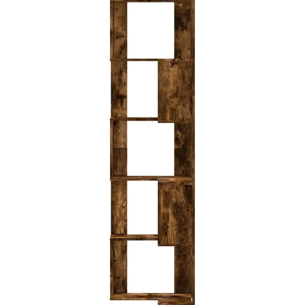 vidaXL Estantería esquina 5 niveles madera 50x50x179 cm Roble ahumado Hot