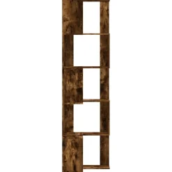 vidaXL Estantería esquina 5 niveles madera 50x50x179 cm Roble ahumado Hot