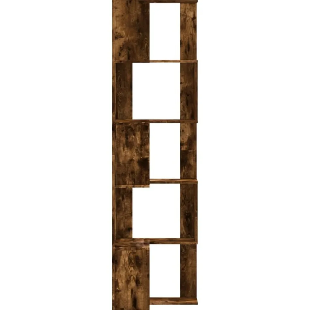 vidaXL Estantería esquina 5 niveles madera 50x50x179 cm Roble ahumado Hot