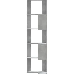 vidaXL Estantería esquina 5 niveles madera gris hormigón 50x50x179 cm Gris hormig&oacute;n Clearance
