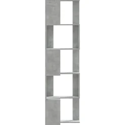 vidaXL Estantería esquina 5 niveles madera gris hormigón 50x50x179 cm Gris hormig&oacute;n Clearance