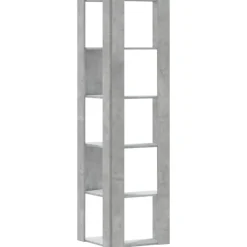 vidaXL Estantería esquina 5 niveles madera gris hormigón 50x50x179 cm Gris hormig&oacute;n Clearance