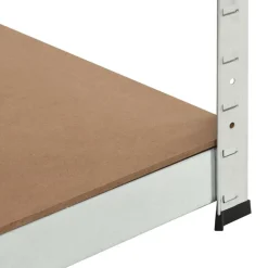 vidaXL Estantería esquina 5 niveles madera contrachapada y acero plata Plateado Discount