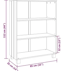 vidaXL Estanterías-Estantería HAMAR madera pino maciza marrón miel 85x35x112 cm