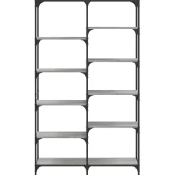 vidaXL Estantería hierro y madera ingeniería 100x32x170 cm Gris sonoma Clearance