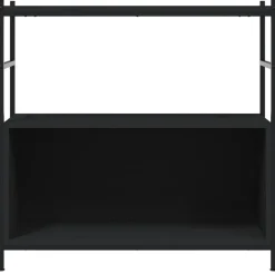 vidaXL Estantería hierro y madera de ingeniería 80x30x78,5 cm Negro