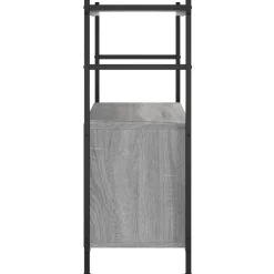 vidaXL Estantería hierro y madera ingeniería 80x30x78,5 cm Gris sonoma Discount