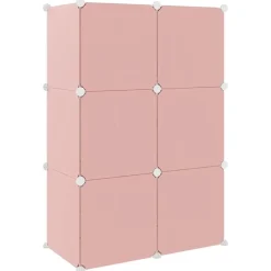 vidaXL Productos Del Hogar-Estantería infantil de cubos con 6 compartimentos PP