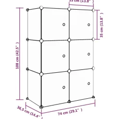 vidaXL Productos Del Hogar-Estantería infantil de cubos con 6 compartimentos PP