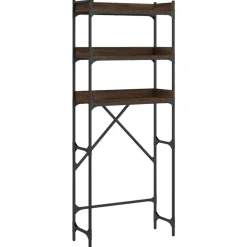 vidaXL Accesorios Para Electrodomésticos-Estantería lavadora madera ingeniería roble marrón 67x25x163 cm