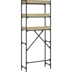 vidaXL Accesorios Para Electrodomésticos-Estantería lavadora madera ingeniería 67x25x163 cm